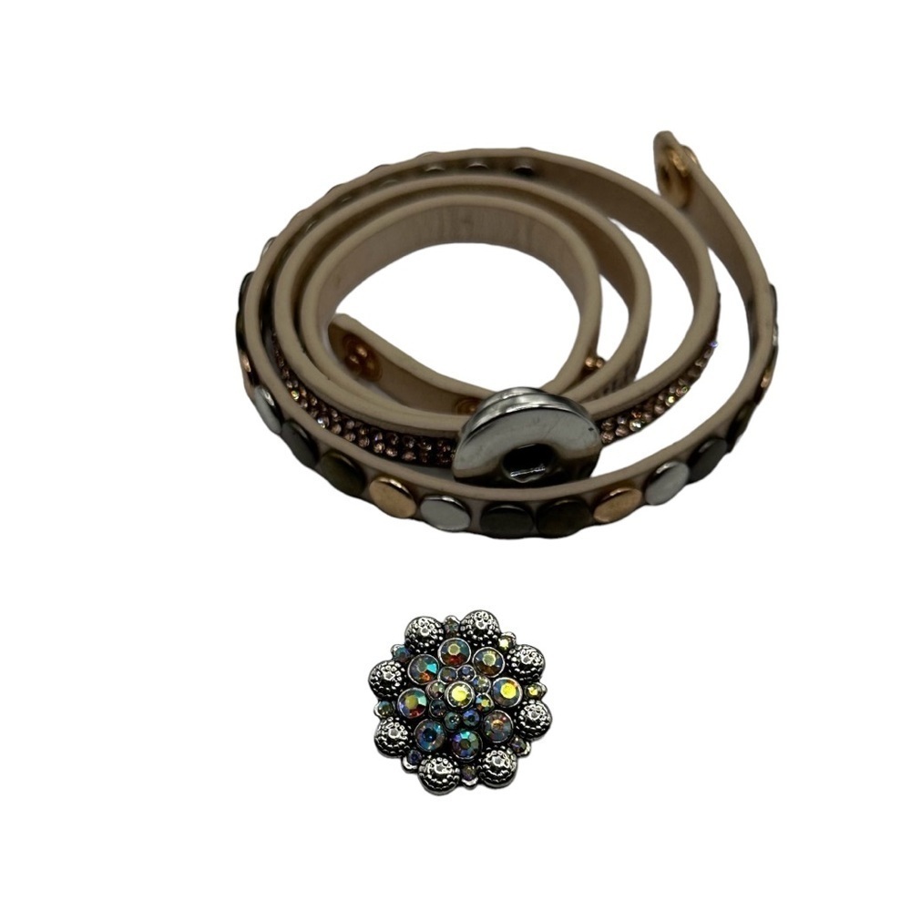 “Love, Hope, Happiness” Criss Cross Bracelet w/ Iridescent Sparkling Snap NWT - Picture 14 of 16